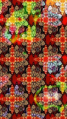 Raster illüstrasyonu. Küçük çiçekli şirin bir desen. Çiçek ve yapraklı çiçek deseni.