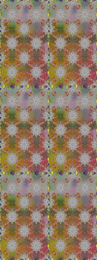 Gri ve kahverengi renklerde etnik çiçeklerle kusursuz bir desen. Raster Çiçek İllüstrasyonu güzel tekstil..