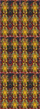 Küçük çiçekte güzel bir desen. Kahverengi ve sarı çiçekli bahar çiçekleri. Küçük renkli çiçekler. Moda baskıları için zarif bir şablon. Motley illüstrasyonu.