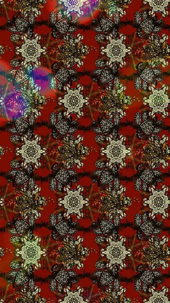Kıvırcık, parlak örgü. Desen, çizim, çiçek sınırı. Çiçek çelengi. Güzel, parlak, pürüzsüz kumaş, tuval. Raster illüstrasyonu. Klasik eski arkaplan.