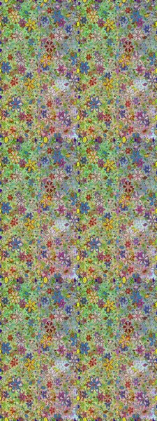 Raster illüstrasyonu. Tarafsız ve yeşil renklerde çiçekler. Kusursuz çiçek deseni. Asya tekstil tarzında. Raster illüstrasyonu.