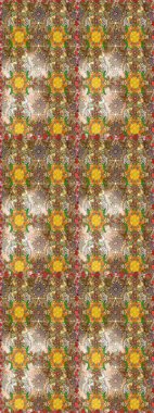 Raster Güzel kumaş deseni. Raster suluboya deseni, narin çiçekler, kahverengi çiçekler, tebrik kartı şablonu..