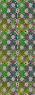 Parmak izi, kumaş, duvar kâğıdı, tekstil için raster dokusu. İşlemeli çiçekli, dikişsiz desen. Renkli grunge, koyu yeşil ve gri çiçeklerle soyut arkaplanı zenginleştirir.