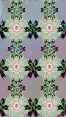 Düz Çiçek Elementleri Tasarımı. Renkli Bahar Teması eskiz kalıbı. Süslü kumaş deseni. Raster illüstrasyonunda çiçek deseni çizimi.