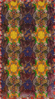 Tekstil, kumaş, kapaklar, duvar kağıtları, baskı, naylon, koleksiyon defteri, örgü, dekupaj için güzel bir eskiz. Küçük kahverengi çiçeklerdeki oldukça eski bir besin torbası deseni.