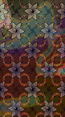 Raster stili kumaş deseni. Çiçekler suluboya çizim deseni.