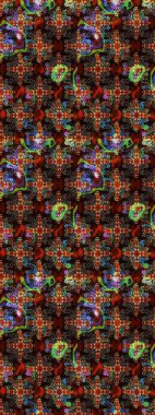 Küçük çiçekli yay deseni çiz. Suluboya tarzında kahverengi ve siyah renklerde. Raster illüstrasyonu.