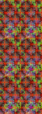 Raster illüstrasyonundaki çiçek desenli çizim. Kırmızı ve kahverengi renkte çiçekler. Renkli Bahar Teması eskiz kalıbı. Düz Çiçek Elementleri Tasarımı.