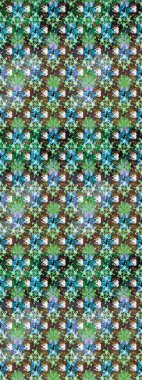 Yeşil renkler üzerine çiçek desenli çizimler, el yapımı papatyalar, papatyalar. Tekrarlayan çiçek arkaplanı, zarif yeşil çiçek duvar kağıdı.