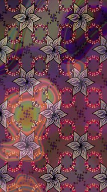 Çizim çiçek deseni duvar kağıdı, web sitesi arka planı, ambalaj kağıdı, davetiye, broşür, afiş veya web sitesi için kullanılabilir. Parlak elementlerin. El çizimi Raster illüstrasyonu.