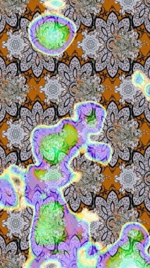 Düz Çiçek Elementleri Tasarımı. Renkli Bahar Teması eskiz kalıbı. Süslü kumaş deseni. Raster illüstrasyonunda çiçek deseni çizimi.