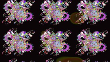 Nazik, yaz çiçekleri siyah renklerde. Raster illüstrasyonu. Raster deseni. Küçük çiçekte sevimli çiçek deseni var..