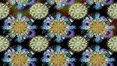 Raster deseni. Çiçekler, suluboya ile dikişsiz çiçek deseni. Küçük çiçek Güzel Çiçek desen.