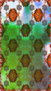 Raster illüstrasyonunda kusursuz çiçek deseni. Renkli Bahar Temalı Kusursuz Arkaplan. Süslü kumaş deseni. Düz Çiçek Elementleri Tasarımı.