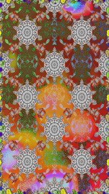 Kusursuz Vintage Çiçek Deseni. Raster Kalça dokusu deseni.