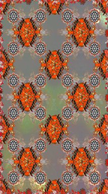 Soyut etnik raster kusursuz desen. Arkaplan dokusu, duvar kağıdı, gri ve kahverengi renkli çiçek teması. Kabile sanatı boho baskısı, klasik çiçek arkaplanı.