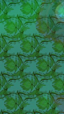 Tomurcukları papatya çiçekleri olan sevimli bir çiçek deseni. Raster illüstrasyonu. Eskiz geçmişi. Kumaş, tekstil, duvar kağıdı baskısı için. Eski usul. Miles Fleur, dandik süs.