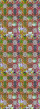 Raster Çiçek İllüstrasyonu güzel tekstil. Gri ve kahverengi renkte etnik çiçeklerle kusursuz bir desen..