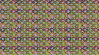 Renkli Bahar Temalı Kusursuz Arkaplan. Raster. Düz Çiçek Elementleri Tasarımı.