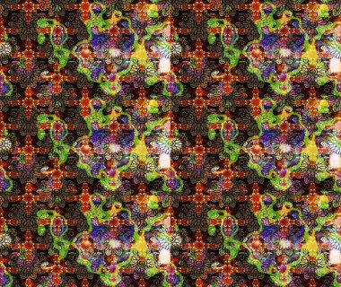 Çiçekli karalama şeklinde Raster çiçek deseni. Yumuşak, yaz çiçekli arka plan. Kahverengi renkte çiçekler.