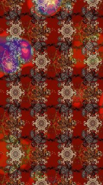 Raster güzel kumaş deseni çiziyor. Renkli Bahar Teması eskiz kalıbı. Düz Çiçek Elementleri Tasarımı. Çiçek deseni.