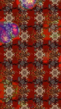 Raster güzel kumaş deseni çiziyor. Renkli Bahar Teması eskiz kalıbı. Düz Çiçek Elementleri Tasarımı. Çiçek deseni.