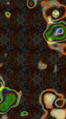 Raster çiçek desenli çiçek deseni, yapraklar, dekoratif elementler, sıçrama, lekeler, el çizimi kontur çizgileri ve Doodle çizim stili, grafik raster çizim çizimi.