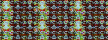 Vadinin renkleri. Çiçeksel çizim kalıbının çizimi.