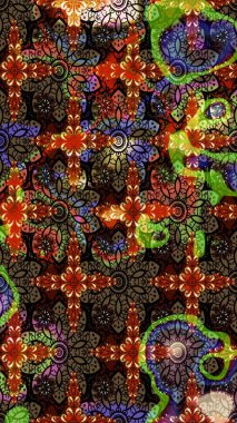 Düz Çiçek Elementleri Tasarımı. Raster illüstrasyonu. Renkli Bahar Teması eskiz kalıbı. Kahverengi ve siyah renkte zarif çiçekli suluboya.