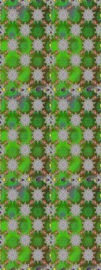 Çiçekli, suluboya desenli kusursuz çiçek deseni. Düz Çiçek Elementleri Tasarım Raster illüstrasyonu. Yeşil ve gri renkte çiçekler. Renkli Bahar Teması: Kusursuz Arkaplan.