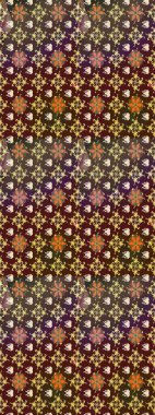 Düz Çiçek Elementleri Tasarımı. Kahverengi renkli şirin çiçek deseni. Raster Modaya uygun kumaş deseni. Renkli Bahar Teması çizim şablonu.