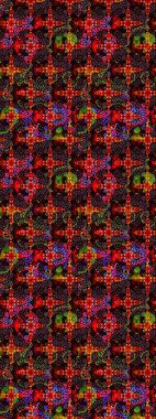 Siyah ve kahverengi renkte çiçekler. Raster illüstrasyonunda çiçek deseni çizimi.