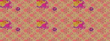 Renkli Bahar Temalı Kusursuz Arkaplan. Güzel kumaş deseni. Raster illüstrasyonunda kusursuz çiçek deseni. Düz Çiçek Elementleri Tasarımı.