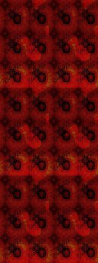 Sevgililer günü ve tebrik kartı konsepti için şık bir davetiye. Çiçek kompozisyonu, el boyası, hassas şablon. Kırmızı renkte manzaralı çiçek deseni. Üst görünüm, yumuşak biçim.