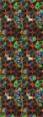 Raster illüstrasyonu. Chichi 'nin kumaş kalıbını çiz. Düz Çiçek Elementleri Tasarımı. Renkli Bahar Teması eskiz kalıbı. Çiçek deseni.