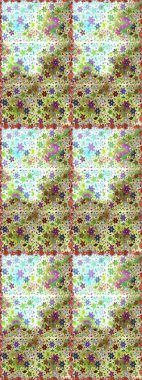 Raster suluboya çiçek deseni, narin çiçekler, nötr ve yeşil çiçekler, tebrik kartı şablonu. Güzel kumaş deseni.