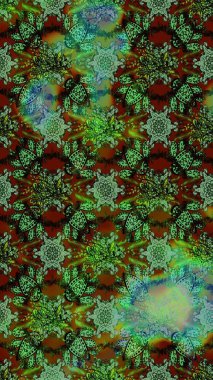 Moda baskısı. Dekorasyon ve tasarım için güzel bir desen. Suluboya çizim kalıbı. Eski model. Raster illüstrasyonu. Çiçeğin suluboya çizimlerinin zarif deseni.