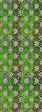 Çiçekli, suluboya desenli kusursuz çiçek deseni. Düz Çiçek Elementleri Tasarım Raster illüstrasyonu. Yeşil ve gri renkte çiçekler. Renkli Bahar Teması: Kusursuz Arkaplan.