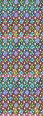 Renkli çizim kalıbı. Raster illüstrasyonu. Çiçek duvar kâğıdı. Mavi renkli şirin tekstil tarzında. Çiçek arka planı.