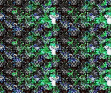 Düz Çiçek Elementleri Tasarımı. Renkli Bahar Teması eskiz kalıbı. Raster illüstrasyonu. Gri renkli çiçekler. Çiçek desenli çizim. Asya tekstil tarzında.