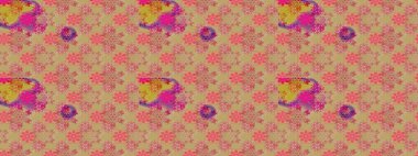 Renkli Bahar Temalı Kusursuz Arkaplan. Güzel kumaş deseni. Raster illüstrasyonunda kusursuz çiçek deseni. Düz Çiçek Elementleri Tasarımı.