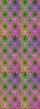 Soyut etnik raster kusursuz desen. Kabile sanatı boho baskısı, klasik çiçek arkaplanı. Arkaplan dokusu, duvar kağıdı, yeşil ve pembe renkli çiçek teması.