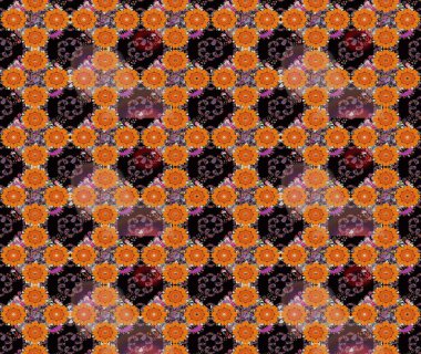 Turuncu renkli çiçekler. Gömlek, arka plan modelini çiz. Tropik çiçekler.