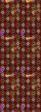 Raster illüstrasyonu. Kahverengi ve kırmızı renkte çiçek çizimi. Kahverengi ve kırmızı renkte çiçekler. Çiçek deseni. Şatafatlı bahar bahçesi dokusu.