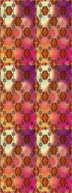 Turuncu ve kahverengi renklere karalamalar çizen kusursuz çiçek deseni. Raster illüstrasyonu.