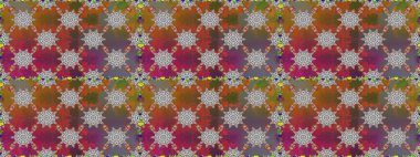 Raster illüstrasyonu. Kahverengi ve gri renkli çiçekler. Kusursuz çiçek deseni. Asya tekstil tarzında. Raster illüstrasyonu.