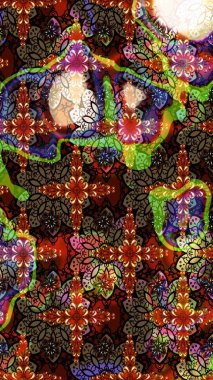 Küçük çiçekteki sevimli çiçek deseni. Kahverengi renkli çiçekler. Raster illüstrasyonu.