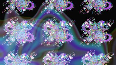 Çiçekli çiçek deseni, suluboya. Mavi renkli çiçekler. Renkli Bahar temalı eskiz modeli. Düz Çiçek Elementleri Tasarım Raster illüstrasyonu.