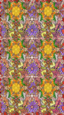 Tekrar eden çiçek arkaplanı, zarif kahverengi çiçek duvar kağıdı. Kahverengi renklerde çiçek desenleri, el yapımı papatyalar, papatyalar..