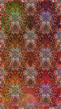 Modern çiçek arkaplanı. Parlak renkli çiçekleri ve kahverengi renkli yaprakları olan kusursuz çiçek desenleri. Halk tarzı. Moda baskıları için zarif bir şablon.